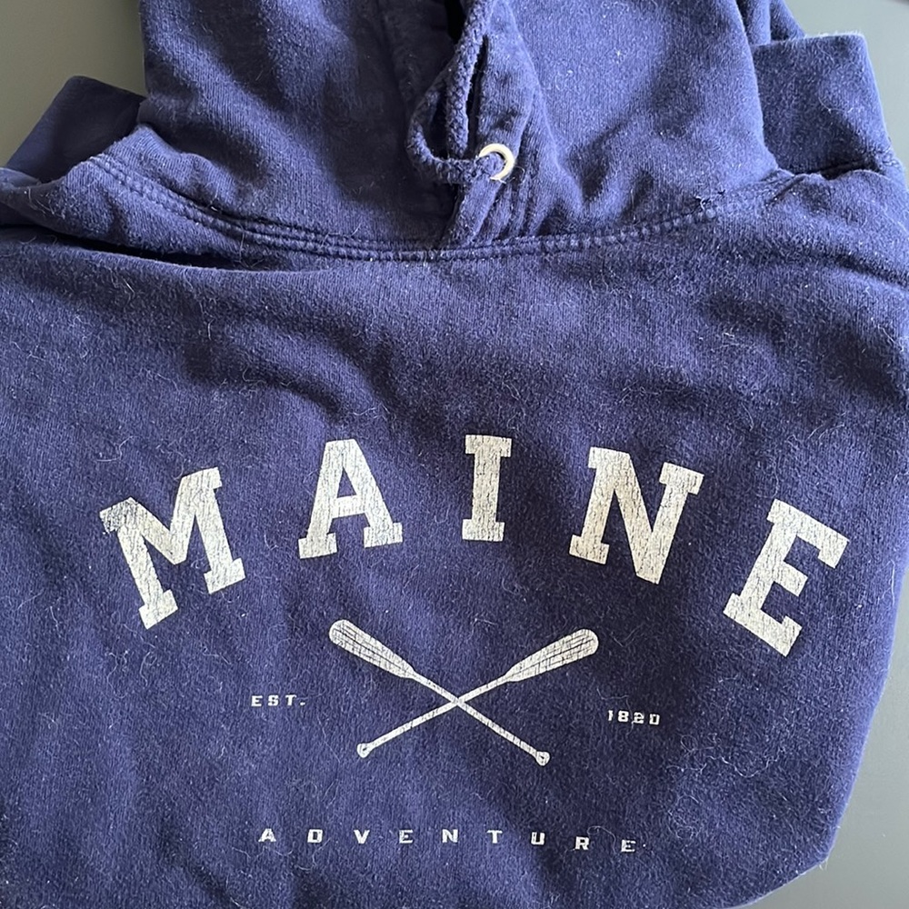 navy maine women’s hoodie